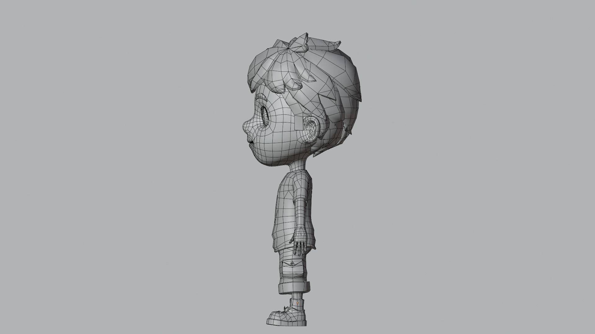 Kain Cartoon Boy Character Low-poly 3D model_19