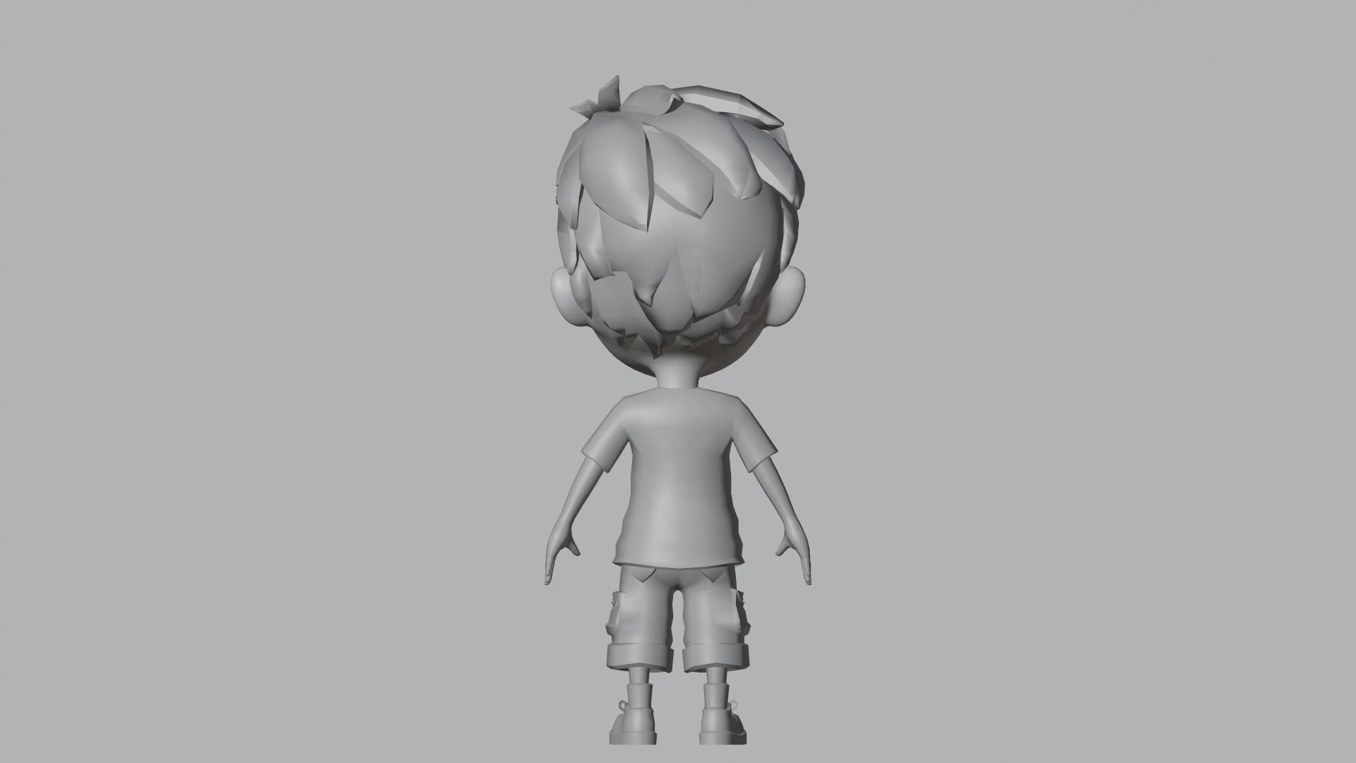 Kain Cartoon Boy Character Low-poly 3D model_14