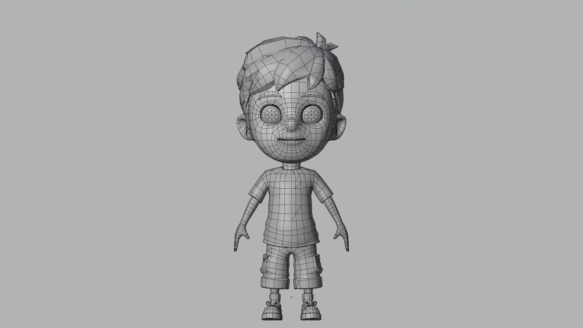 Kain Cartoon Boy Character Low-poly 3D model_16