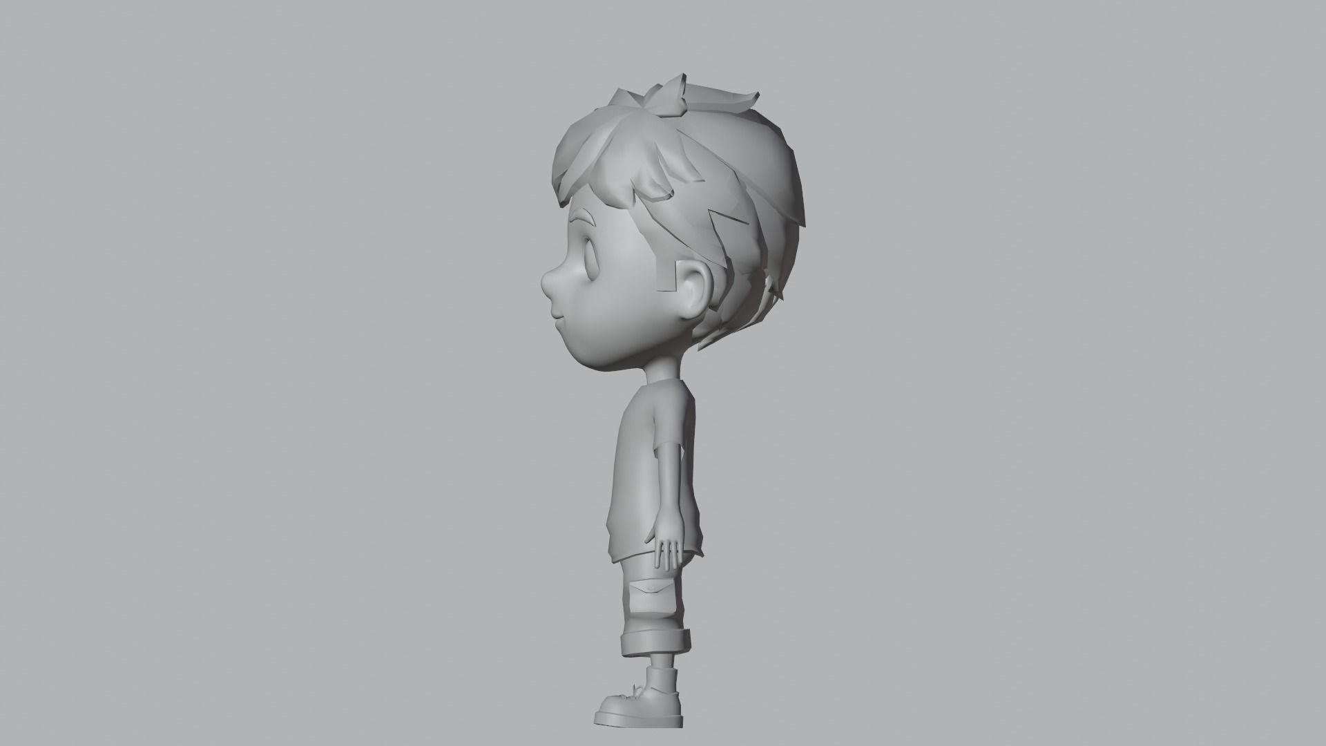 Kain Cartoon Boy Character Low-poly 3D model_15