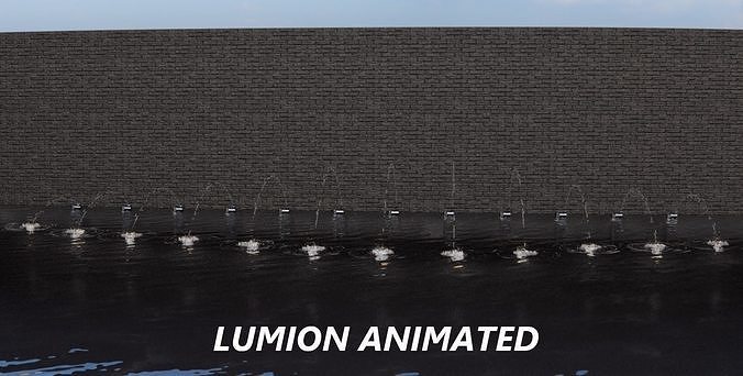 Lumion fountain - animated Low-poly 3D model
