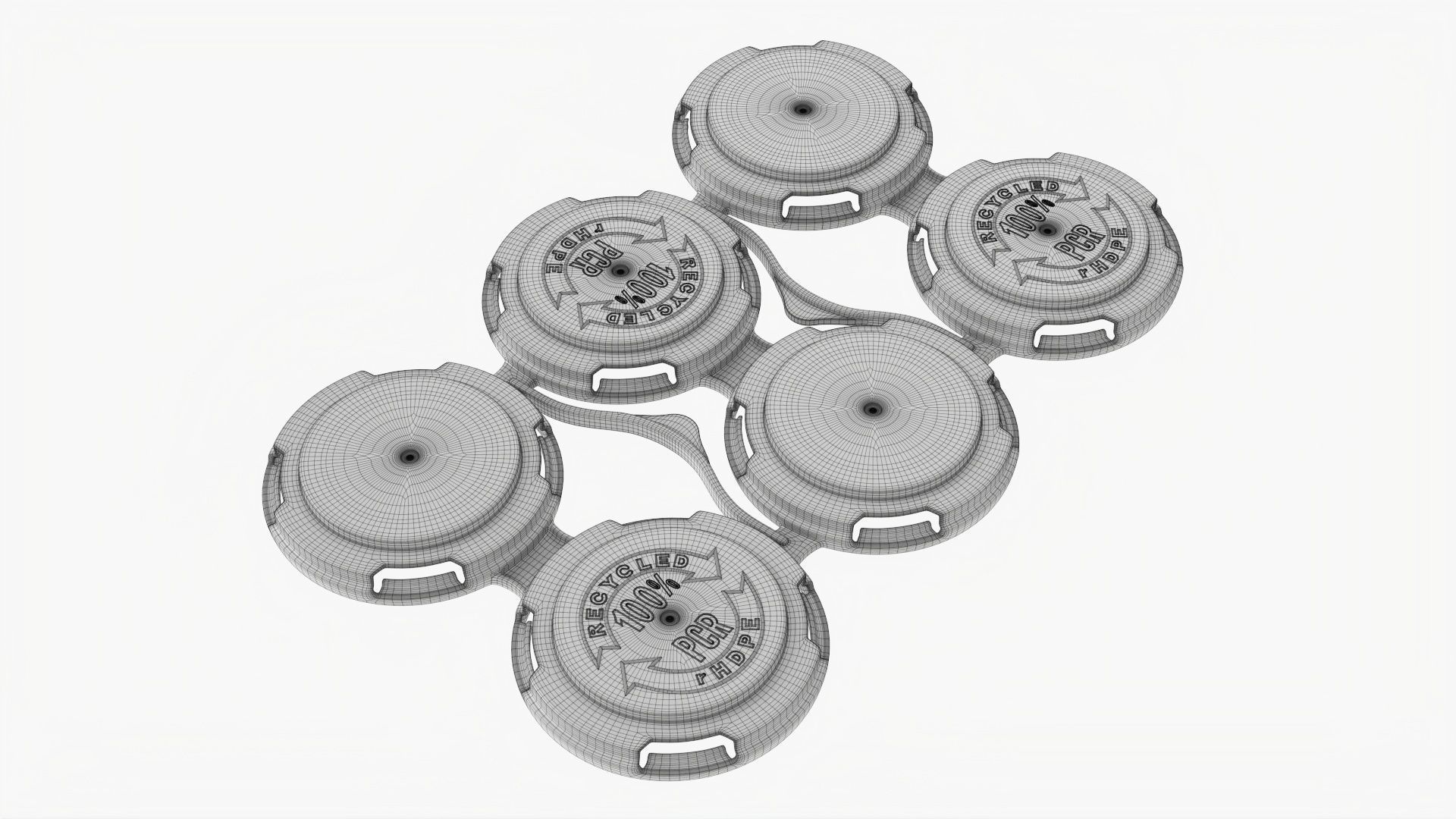 Clip PAK Carrier Handle Standard Can 6Pak 3D model_8