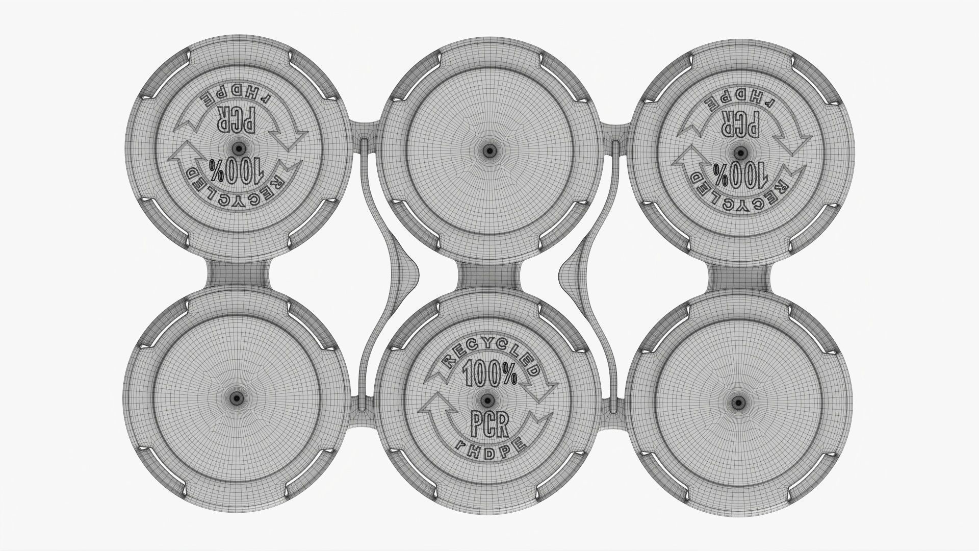 Clip PAK Carrier Handle Standard Can 6Pak 3D model_13