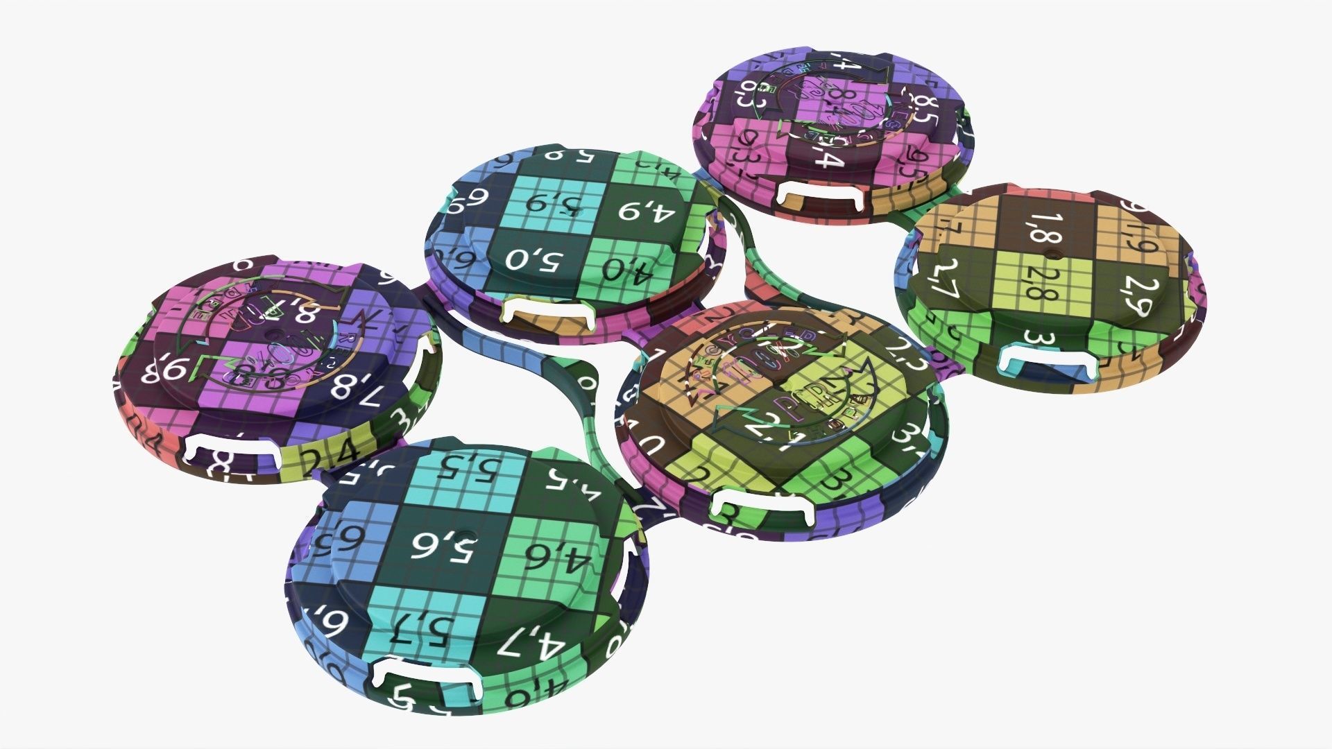 Clip PAK Carrier Handle Standard Can 6Pak 3D model_6