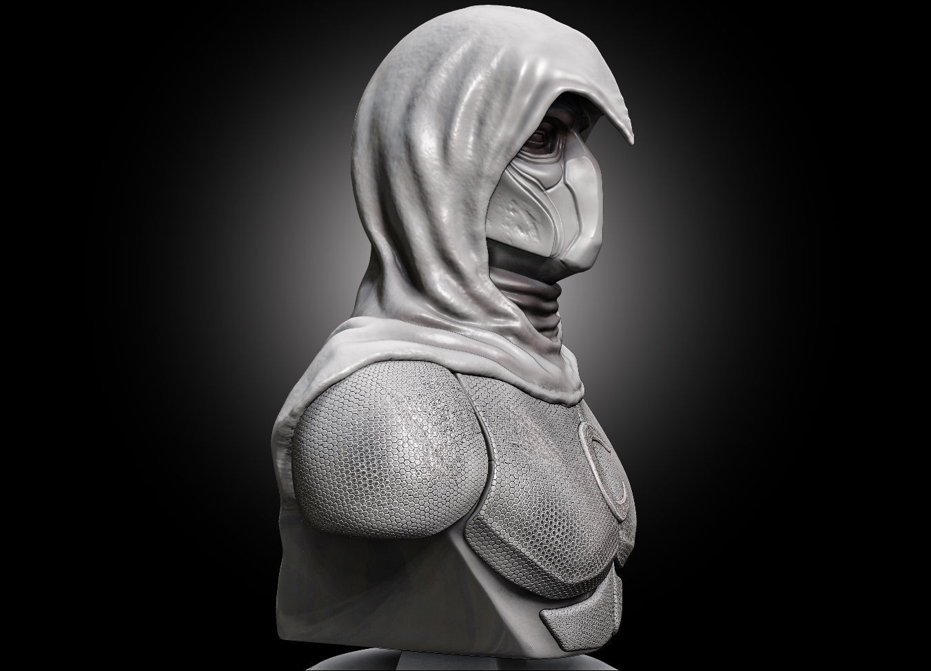 Moon Knight Bust  3D print model_3