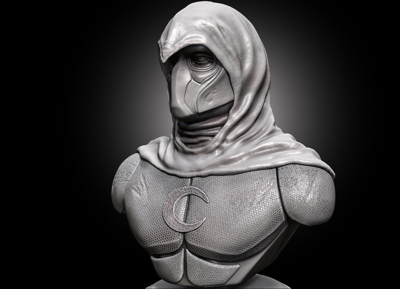 Moon Knight Bust  3D print model_2