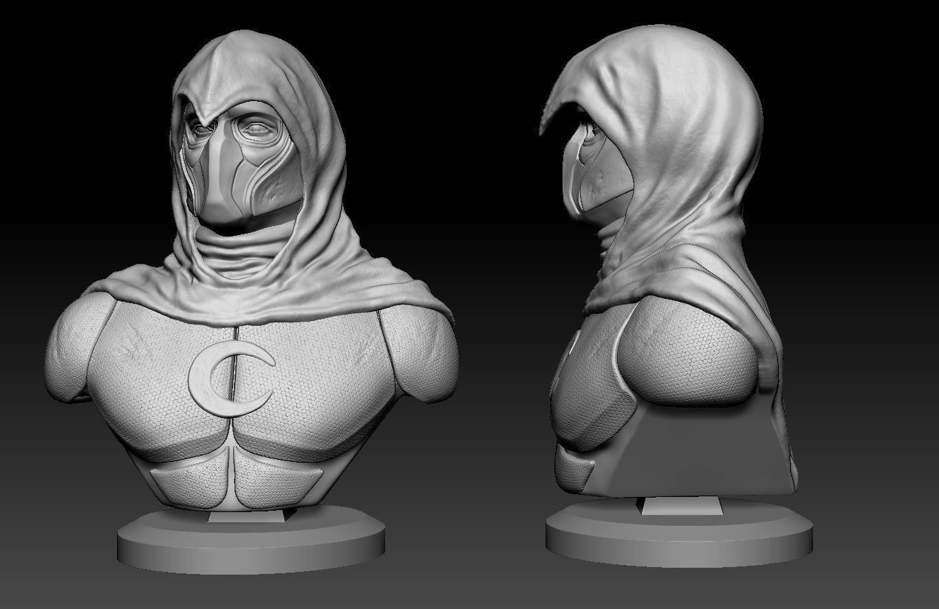 Moon Knight Bust  3D print model_6