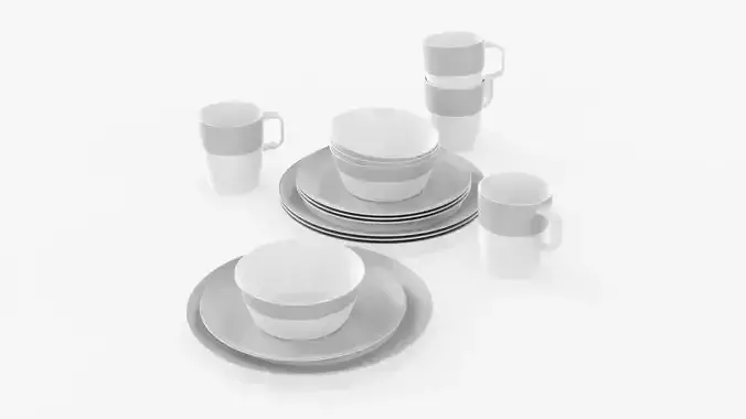 Dinnerware 16-piece set  3D model