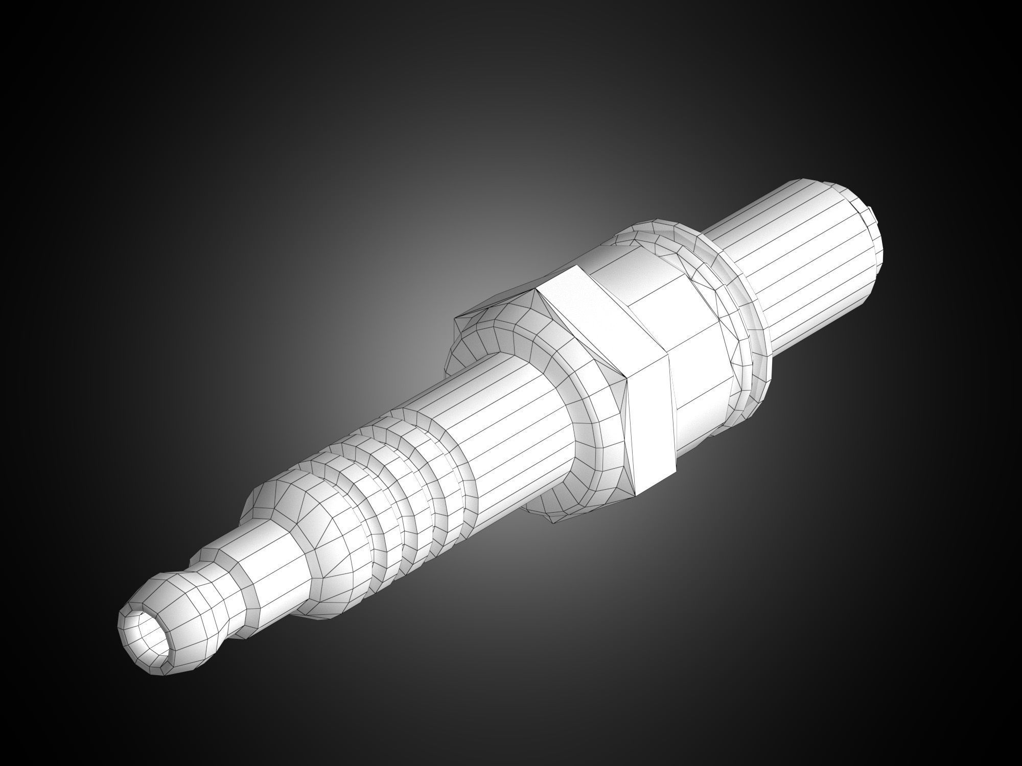 Spark plug Low-poly 3D model_8