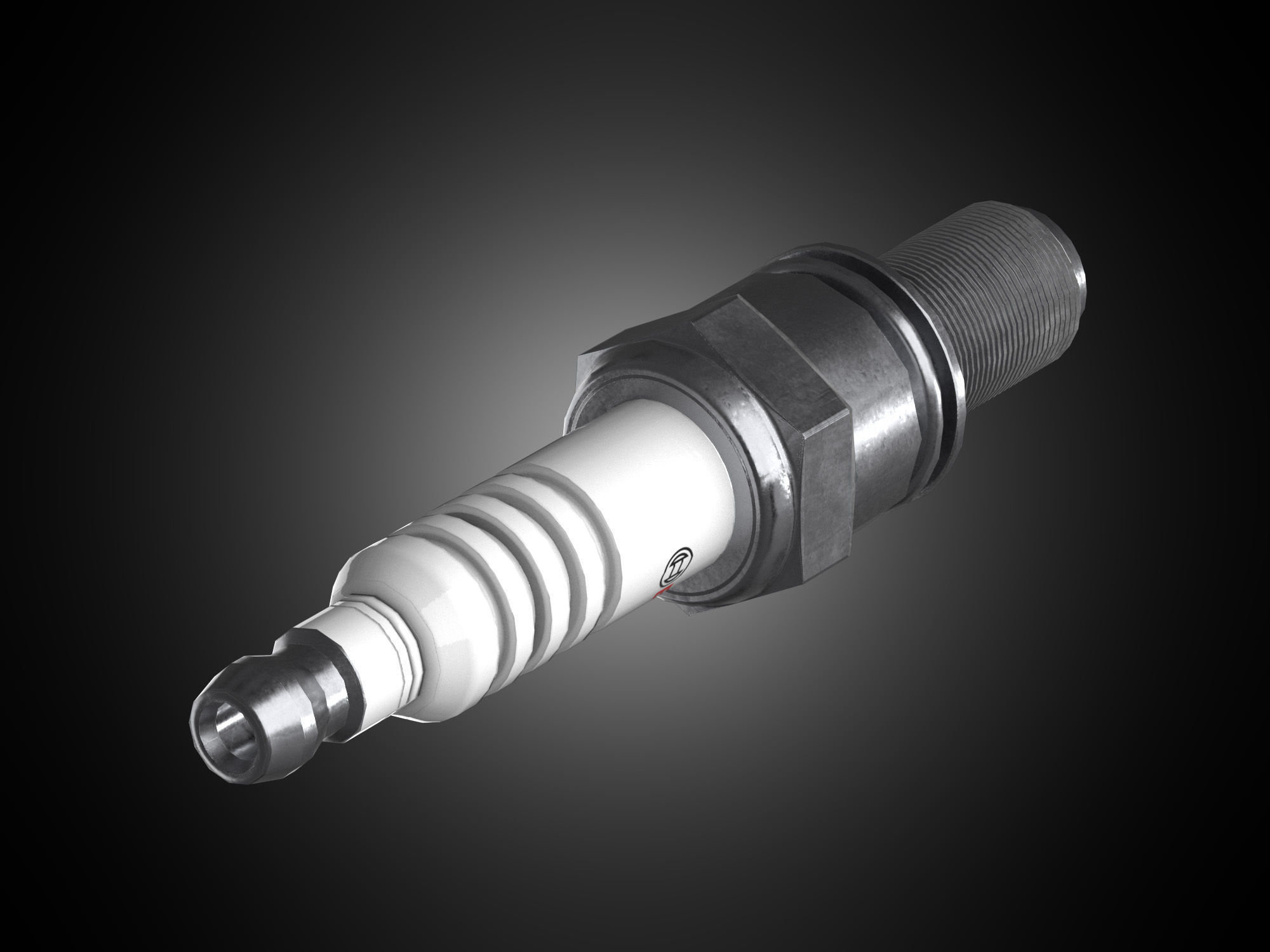 Spark plug Low-poly 3D model_3