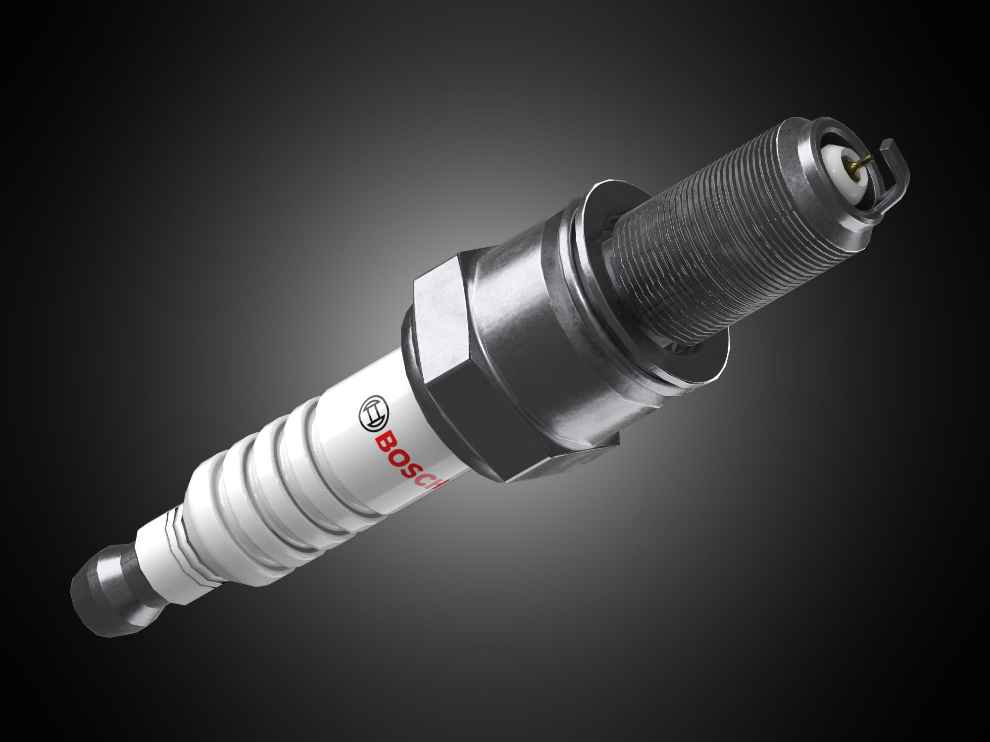 Spark plug Low-poly 3D model_2