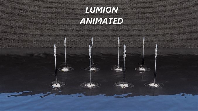 Lumion fountain - animated Low-poly 3D model