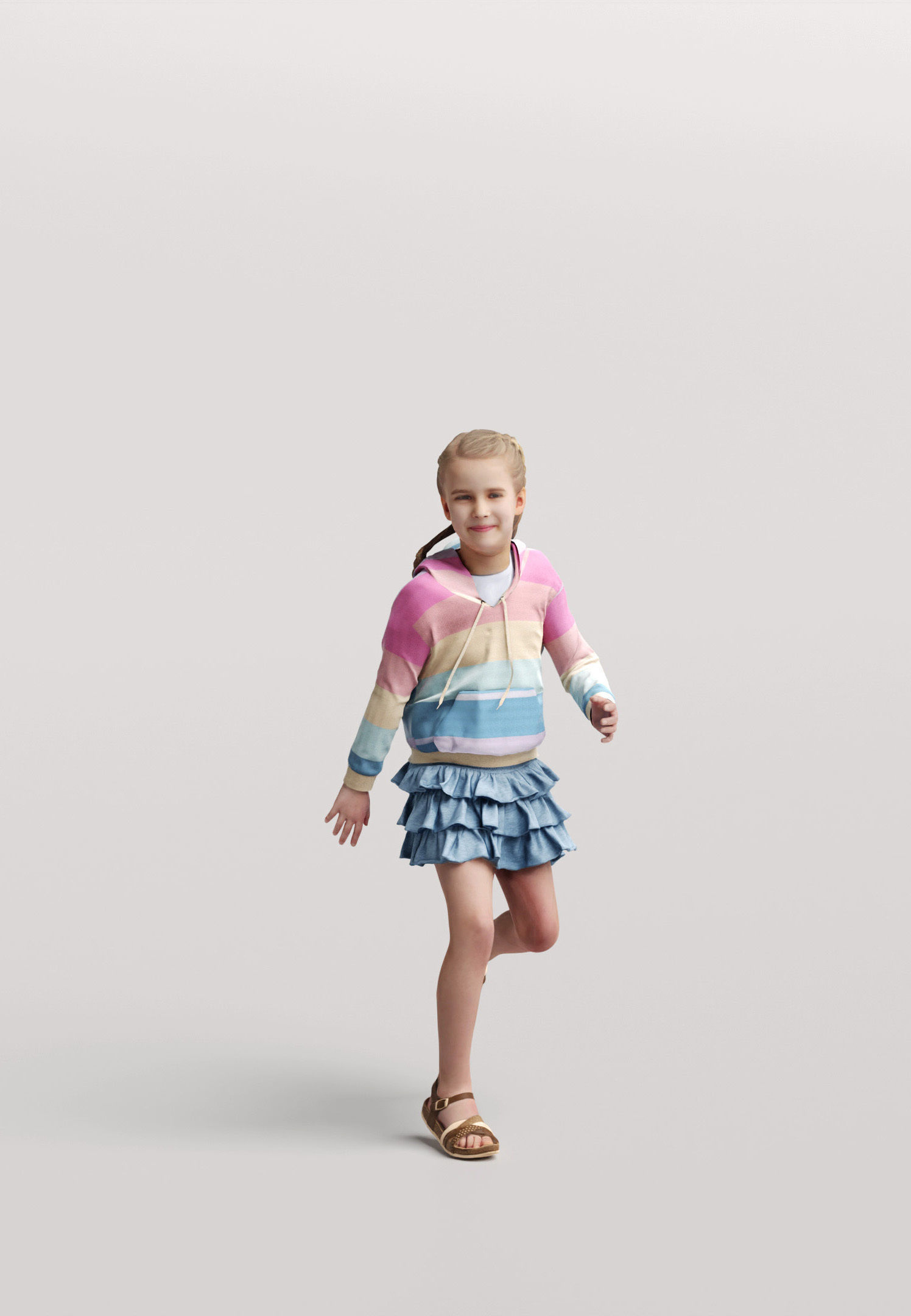 Humano Running young girl 0906 3D model_1