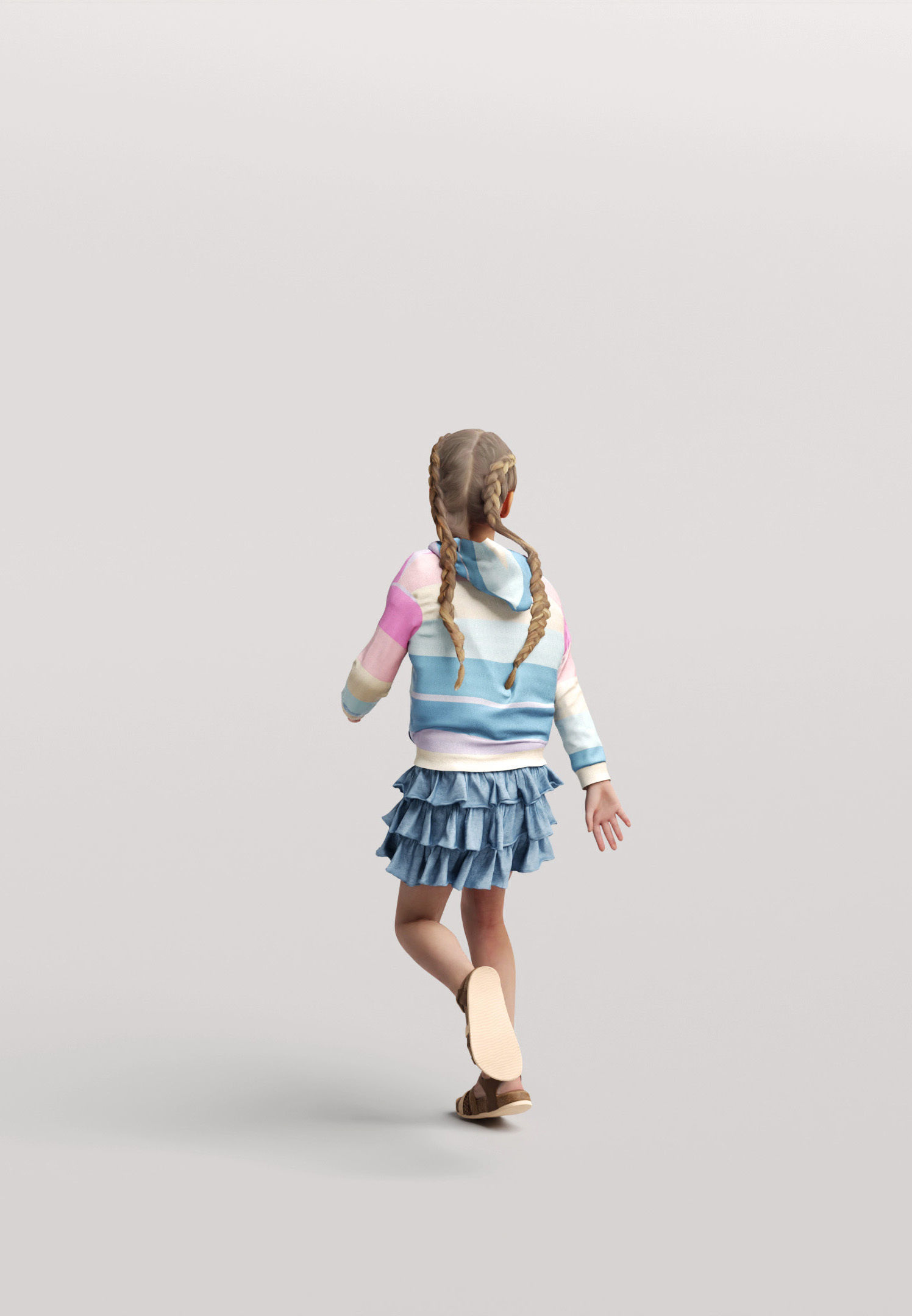 Humano Running young girl 0906 3D model_2