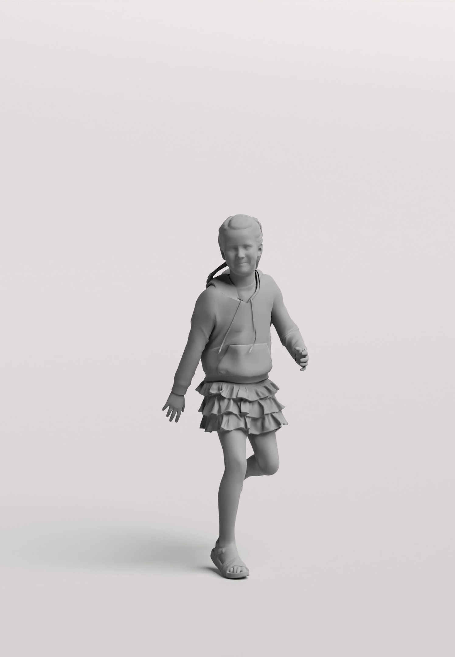 Humano Running young girl 0906 3D model_3