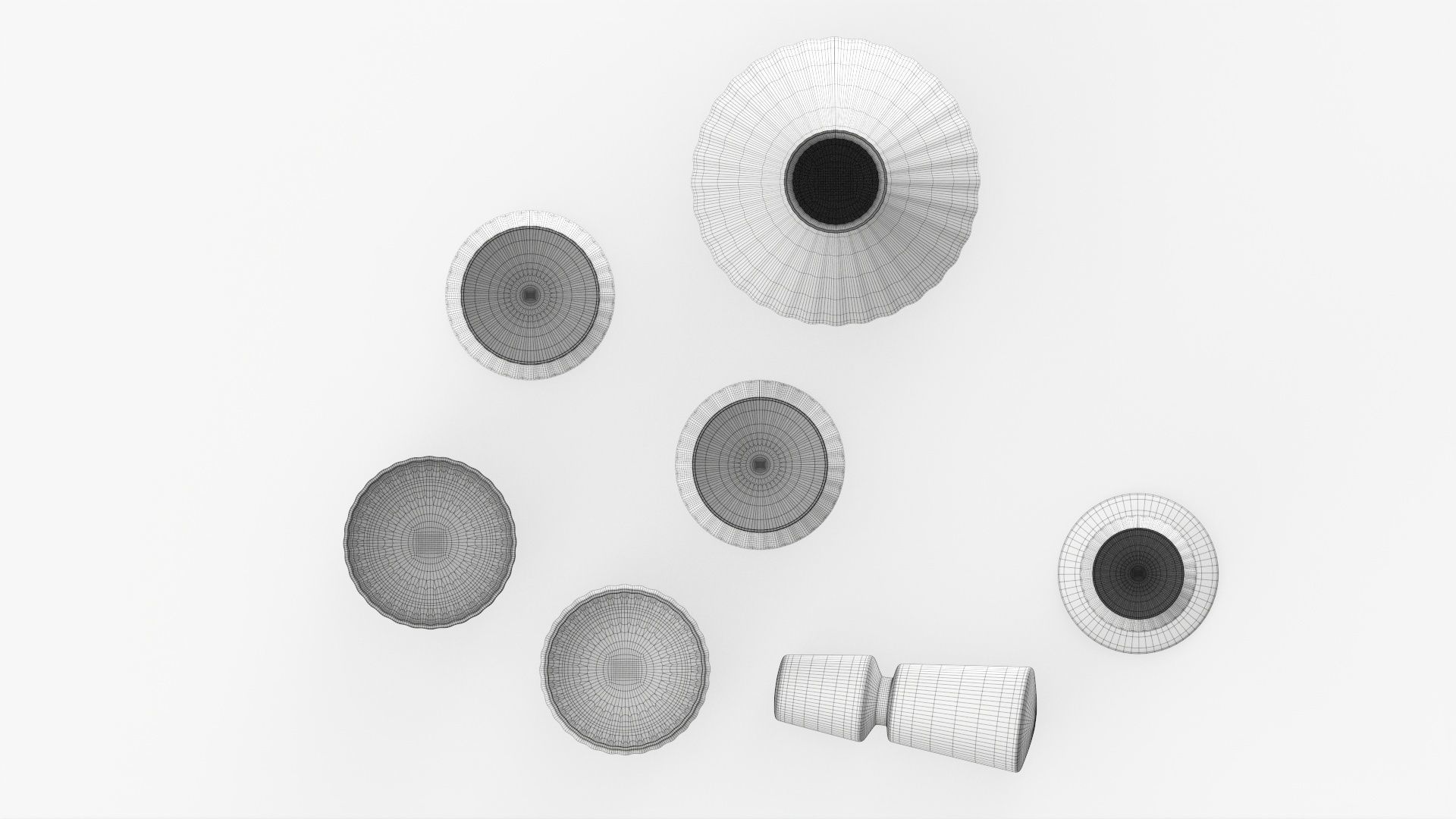 Drinkware collection set of glasses and wine glass 3D model_10