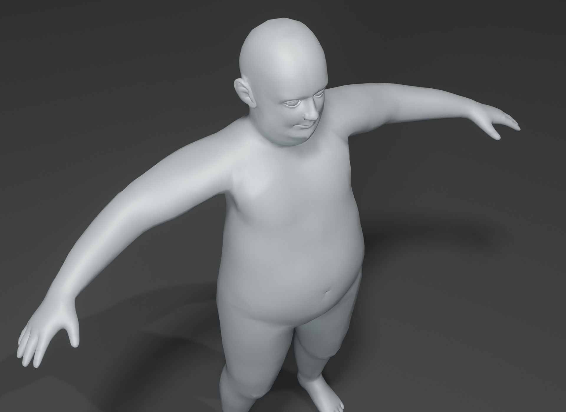 Fat Boy Kid Body Base Mesh 3D Model 10k Polygons Low-poly 3D model_14