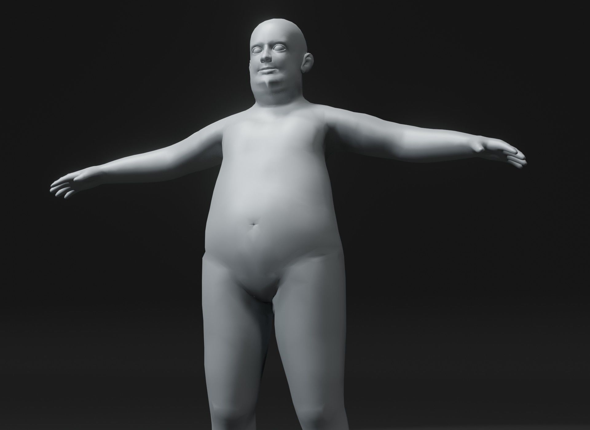 Fat Boy Kid Body Base Mesh 3D Model 10k Polygons Low-poly 3D model_19