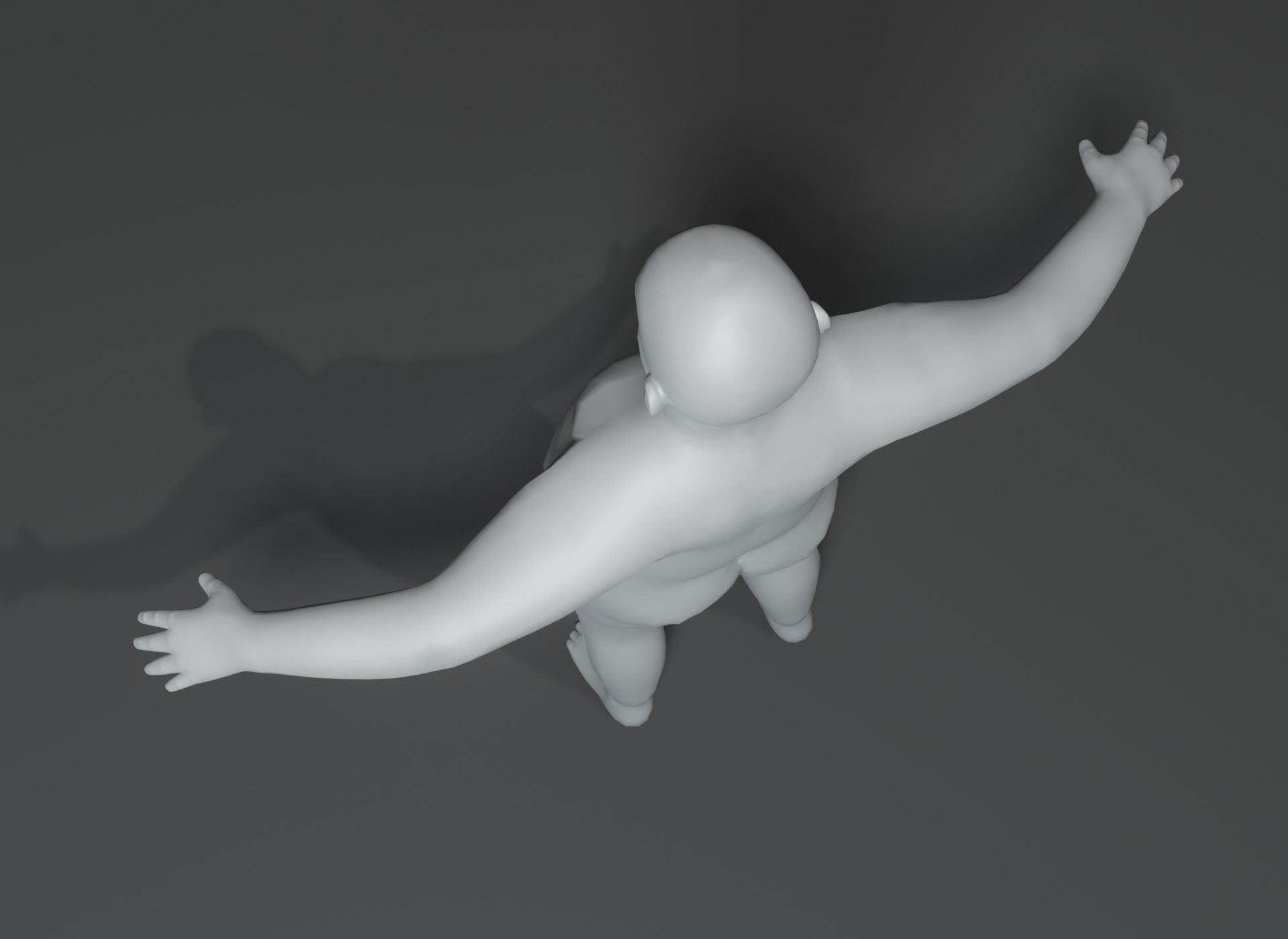 Fat Boy Kid Body Base Mesh 3D Model 10k Polygons Low-poly 3D model_4