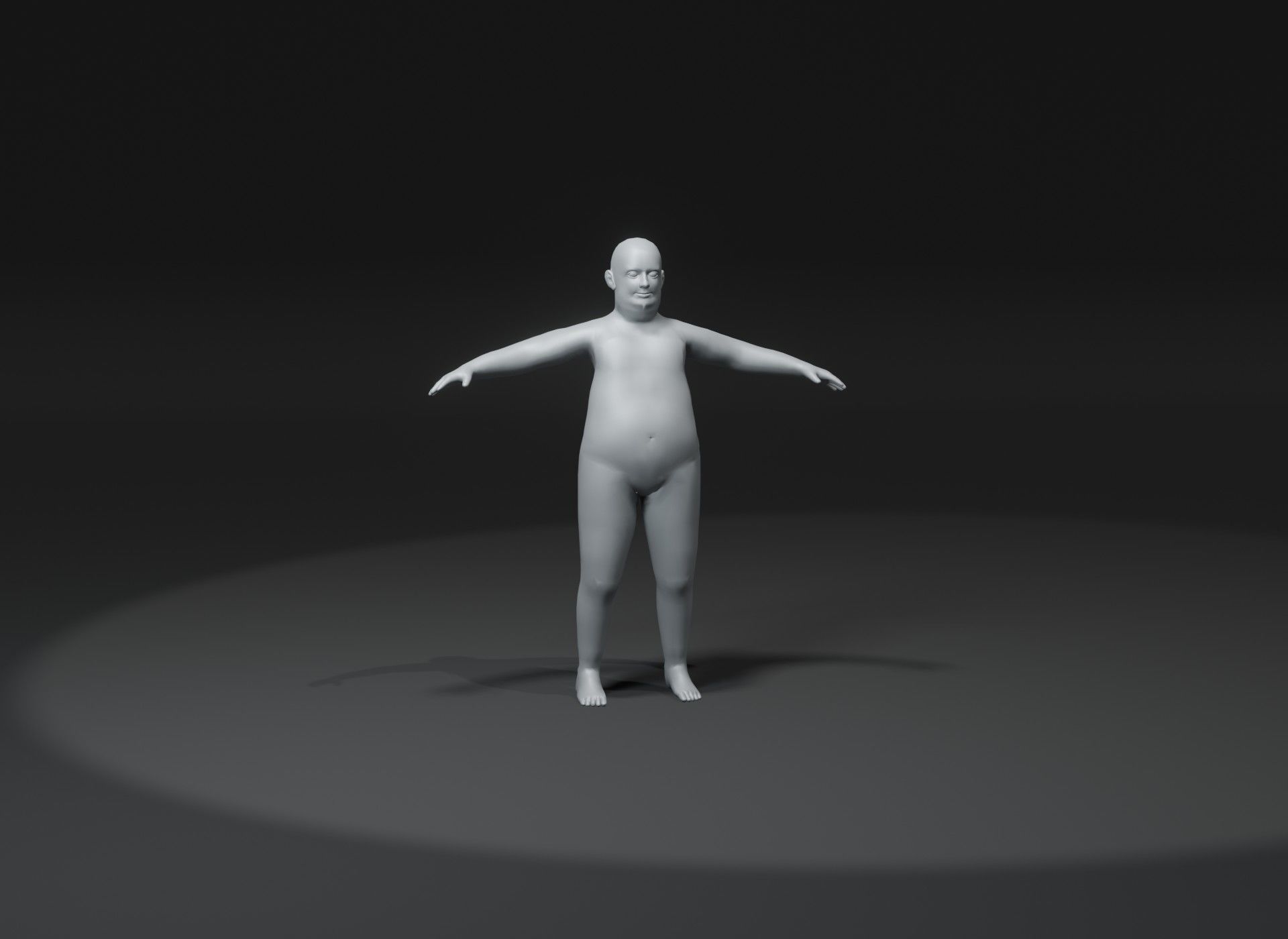 Fat Boy Kid Body Base Mesh 3D Model 10k Polygons Low-poly 3D model_10