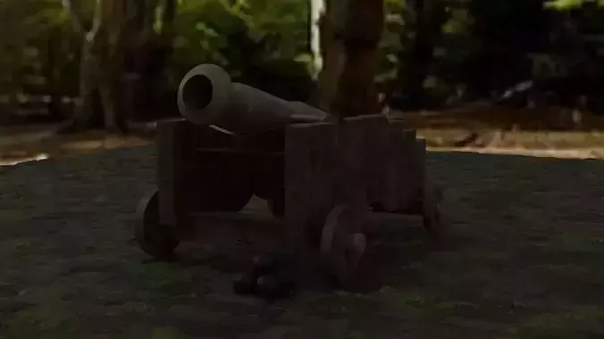 3d model of a cannon