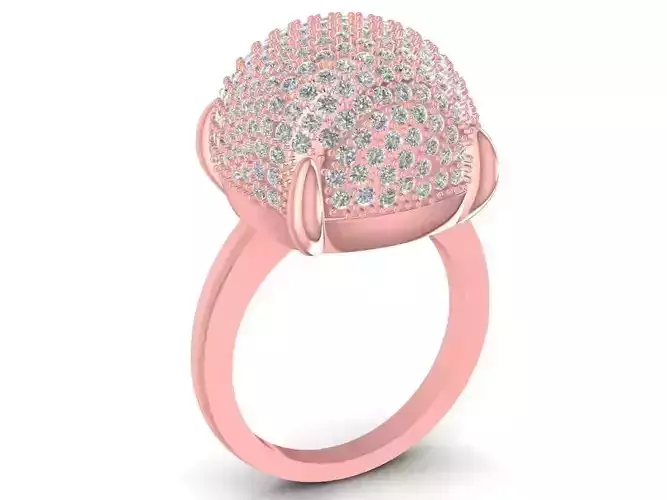 Luxury Square Pave Dome Ring for Women  1538