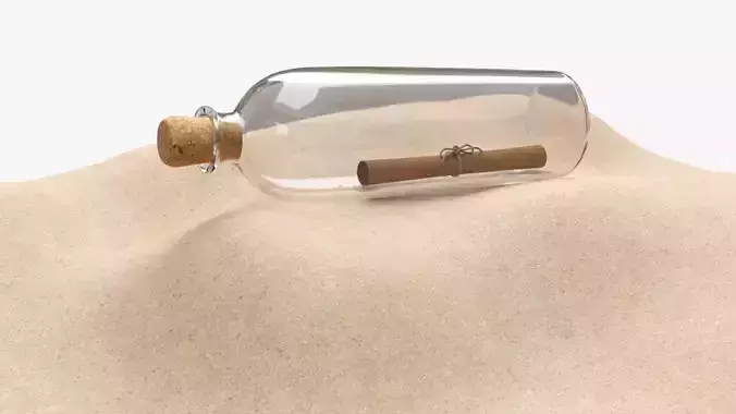 Glass bottle with message inside