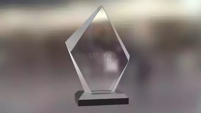 Glass award trophy mockup 3D model