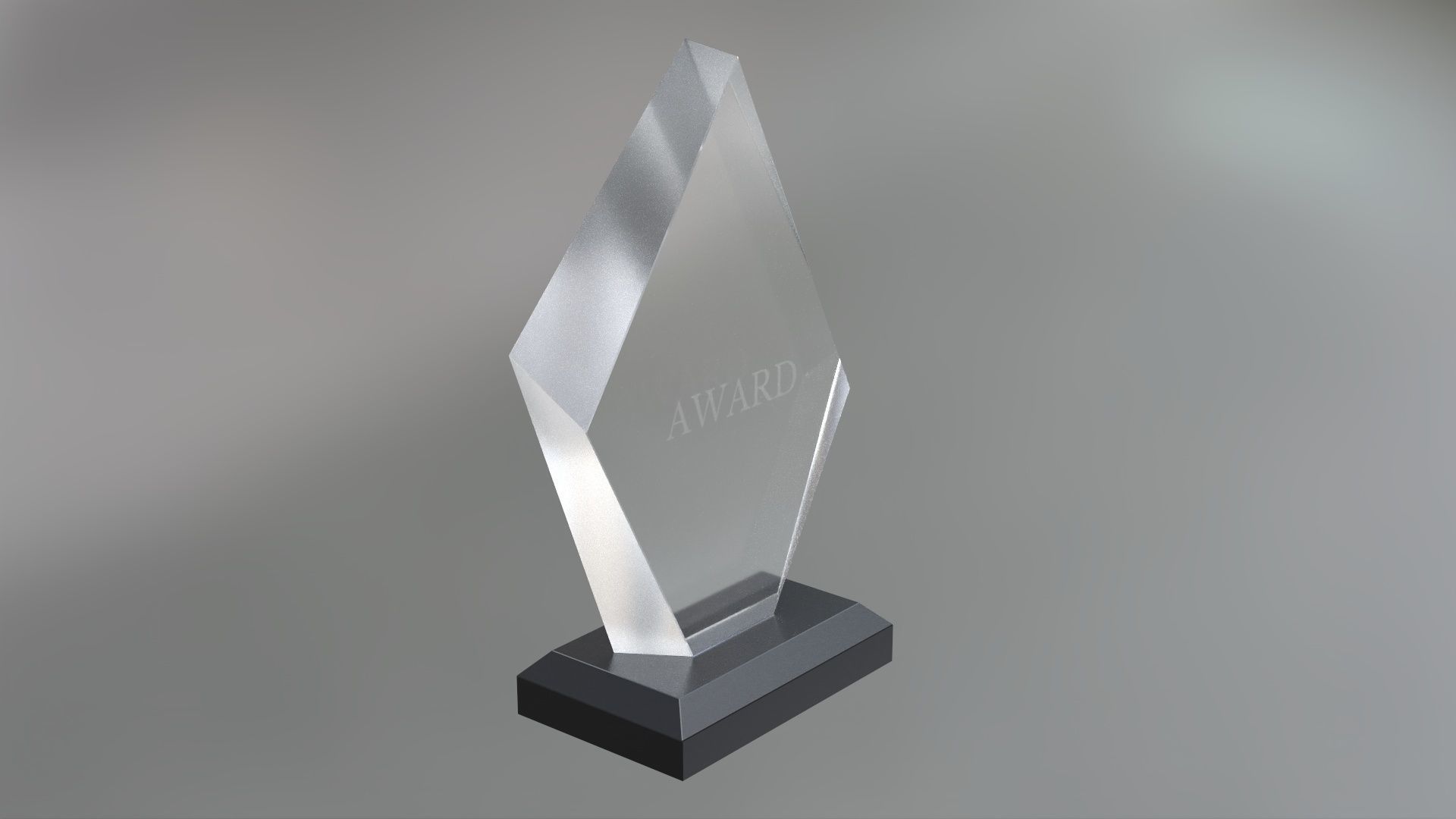 Glass award trophy mockup 3D model CGTrader