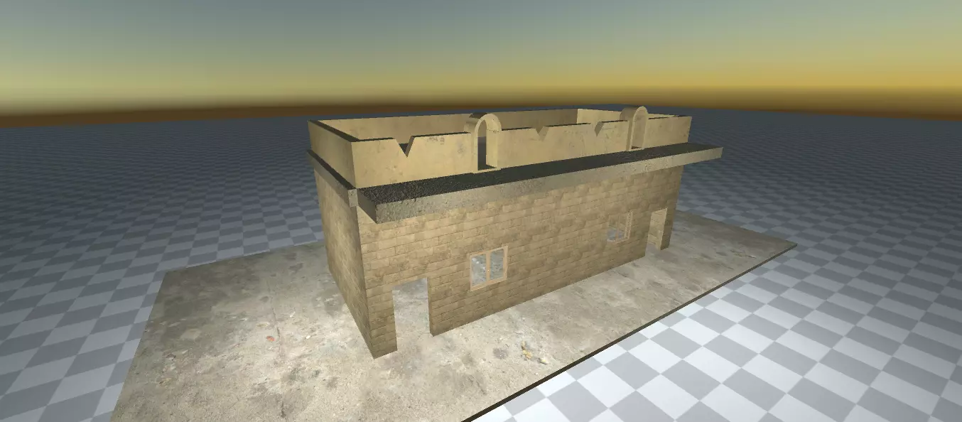 House desert 3d old 3D model_0