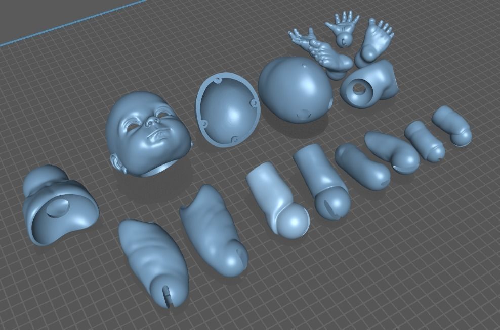 BJD doll baby 30cm 3D print model_10