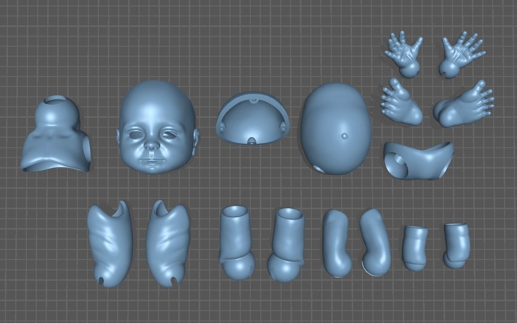 BJD doll baby 30cm 3D print model_9