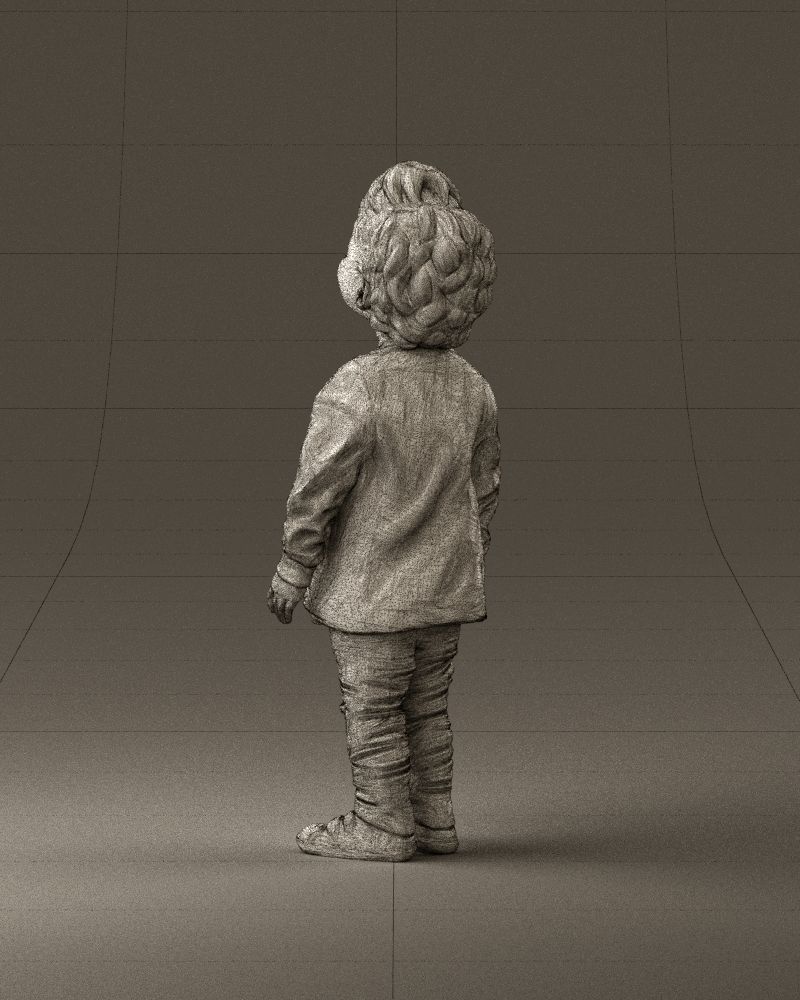 001046 little blonde kid in white 3D Print Ready 3D print model_31