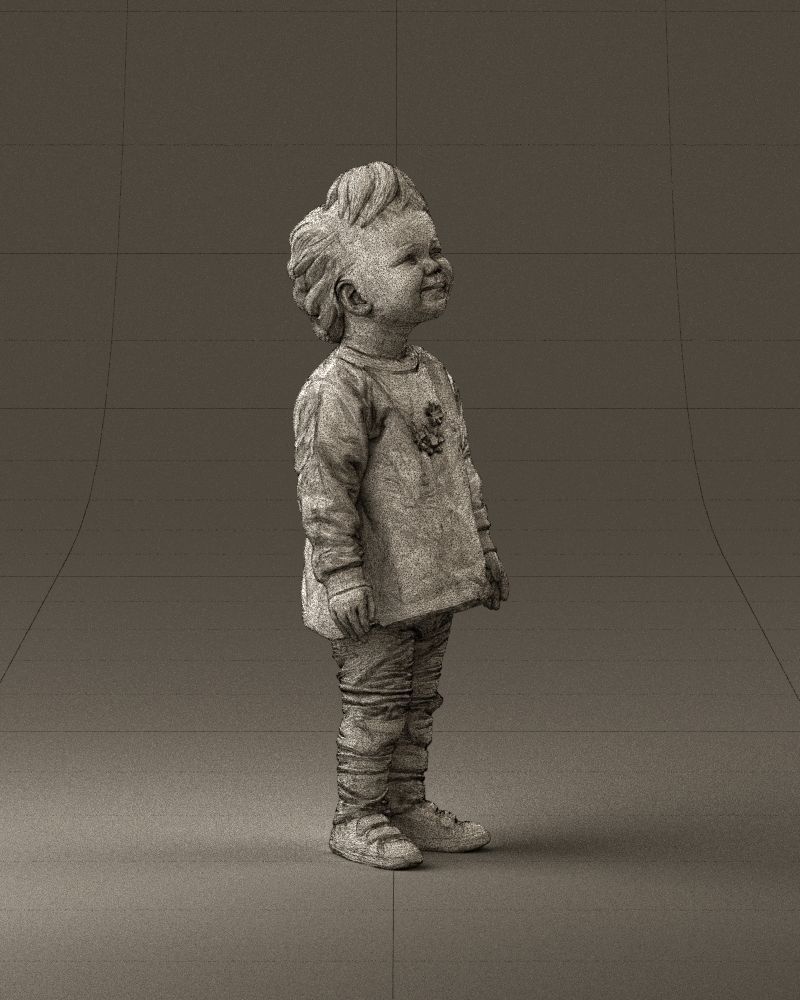001046 little blonde kid in white 3D Print Ready 3D print model_27