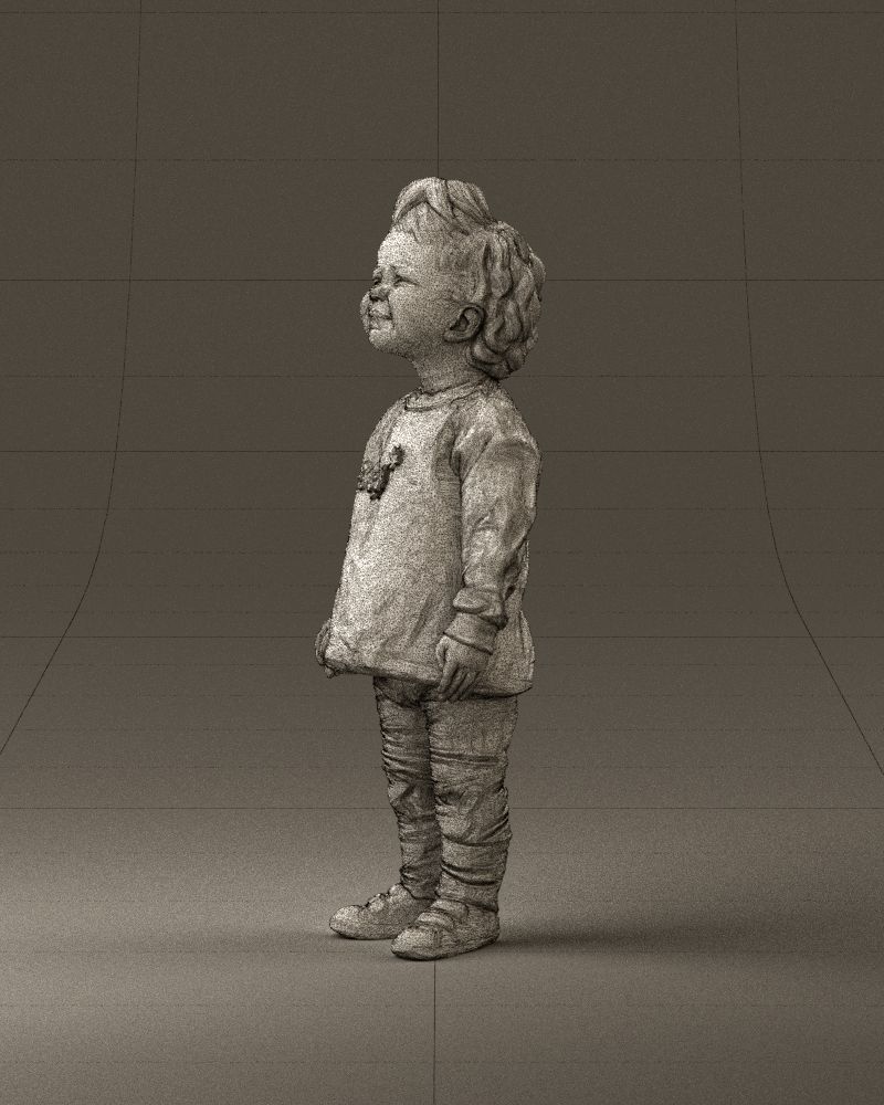 001046 little blonde kid in white 3D Print Ready 3D print model_33