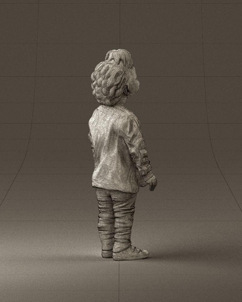 001046 little blonde kid in white 3D Print Ready 3D print model_29