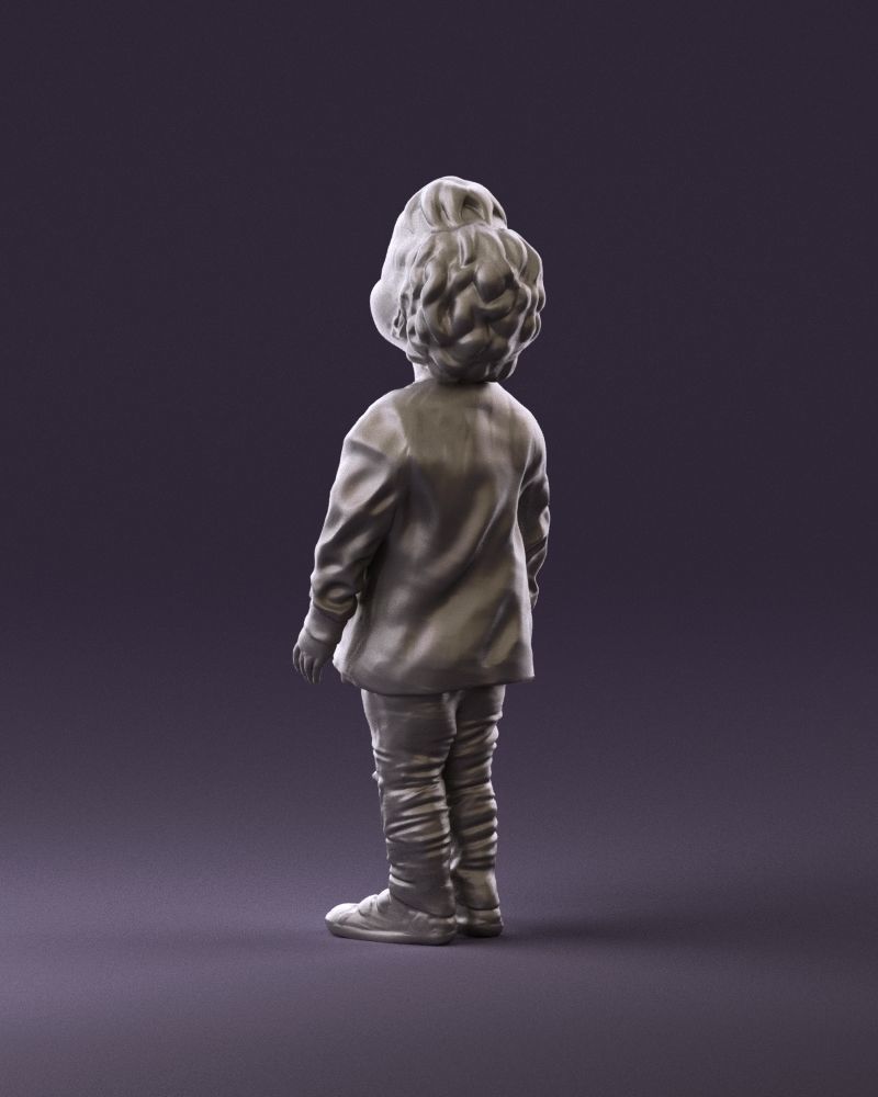 001046 little blonde kid in white 3D Print Ready 3D print model_7