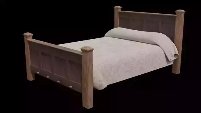 Medieval looking wooden bed