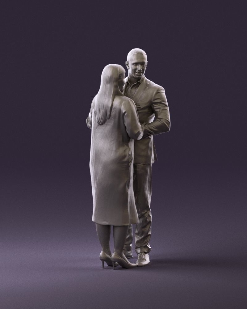 001048  man in gray suit woman in black baby 3D model_15