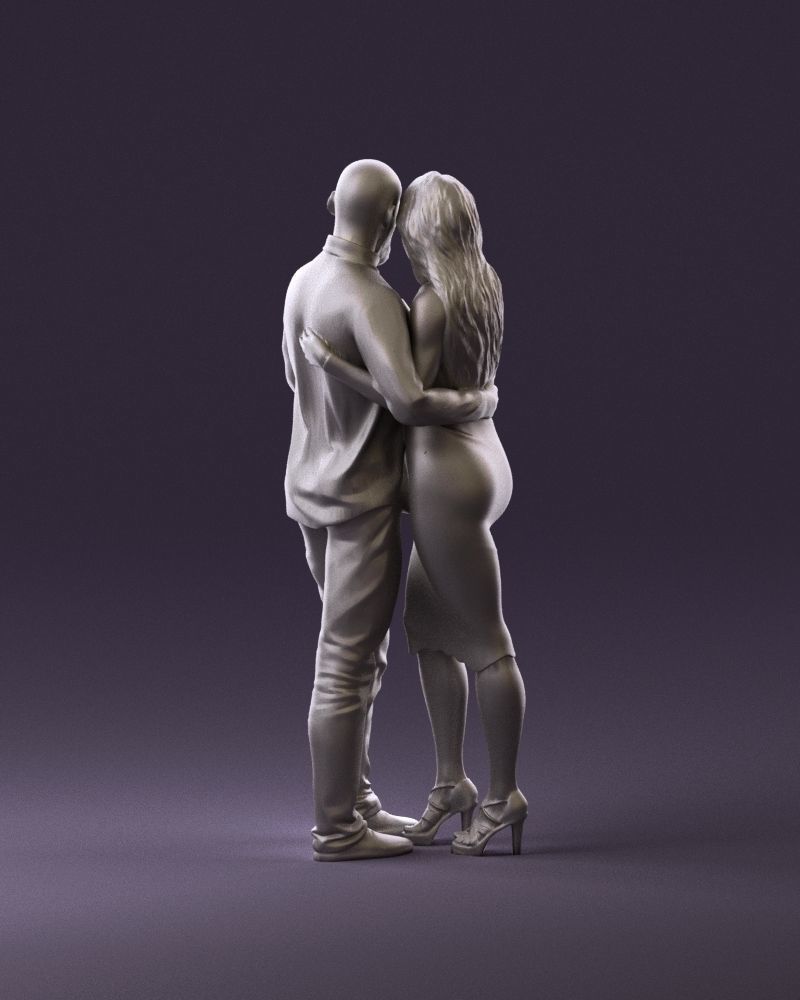 001051 man in white top blue pants and woman 3D model_18