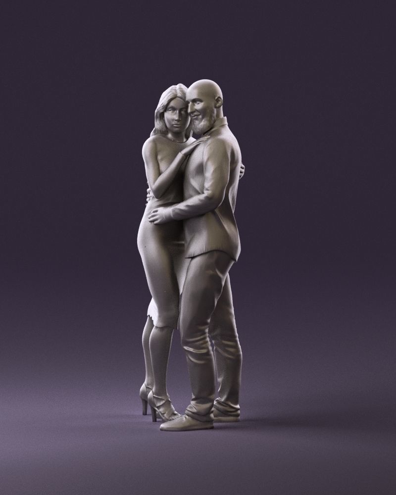 001051 man in white top blue pants and woman 3D model_22