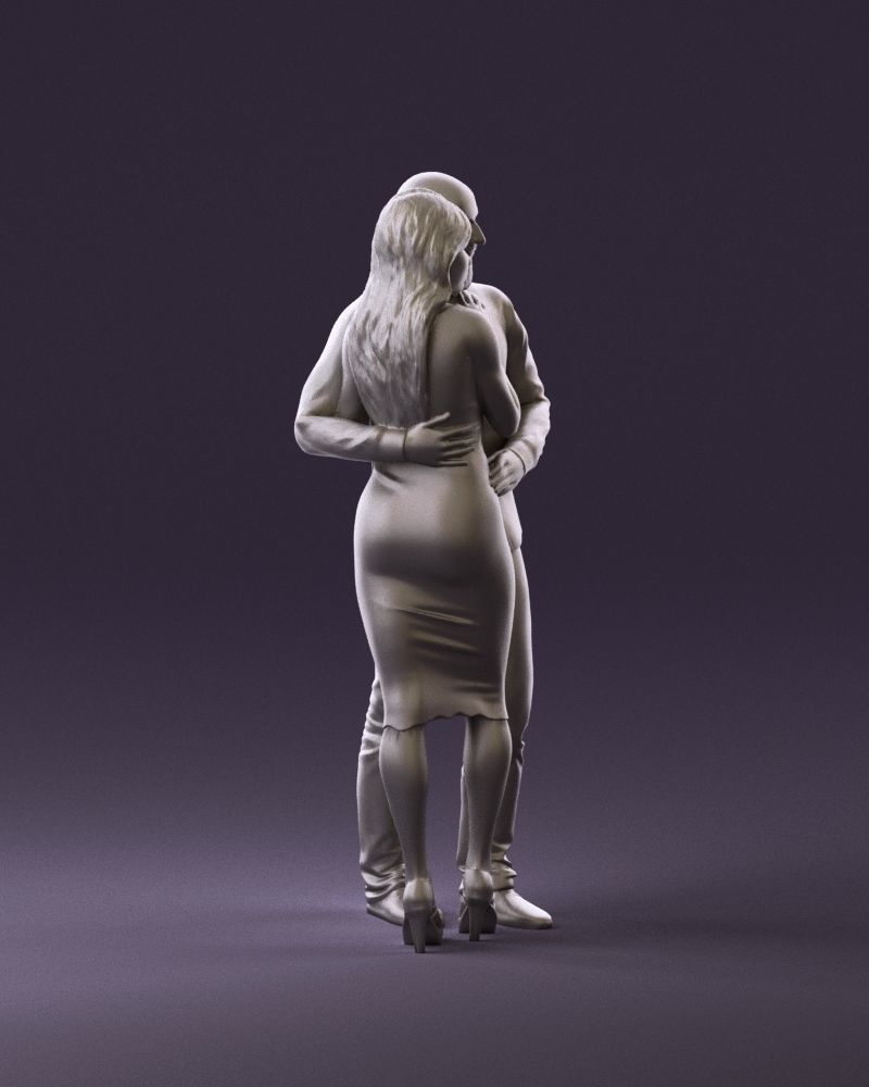 001051 man in white top blue pants and woman 3D model_16