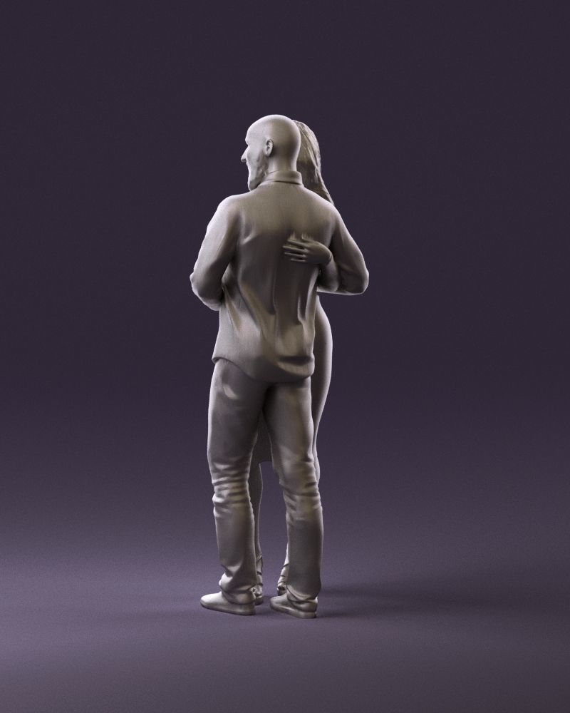 001051 man in white top blue pants and woman 3D model_20