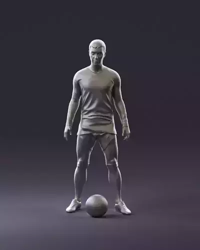 001053 soccerplayer red white uniform and ball 3D Print Ready 3D print model 001053 soccerplayer red white uniform and ball 3D Print Ready 3D print model