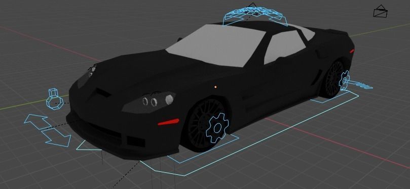 LOWPOLY CHEVROLET CORVETTE ZR1 Low-poly 3D model