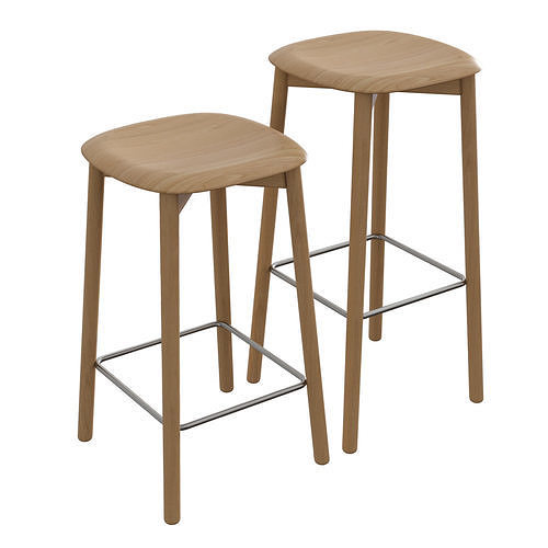 Soft Edge Bar Stool 32 3D model