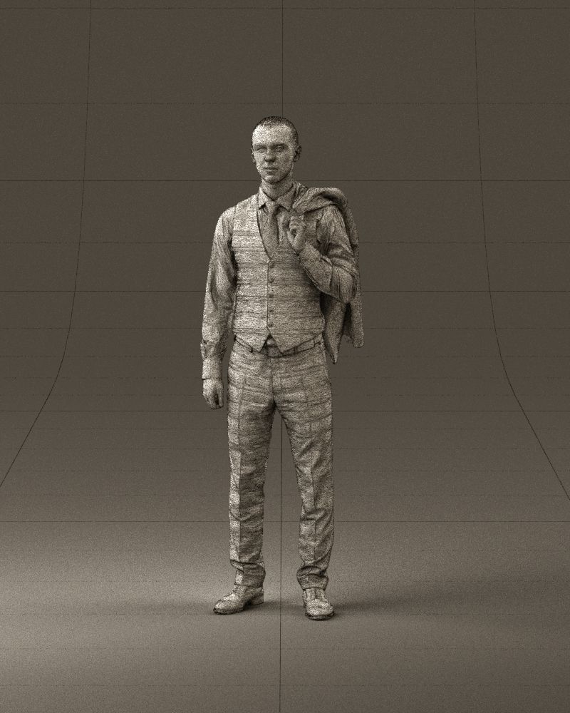 001055 man in gray three piece suit 3D Print Ready 3D print model_34