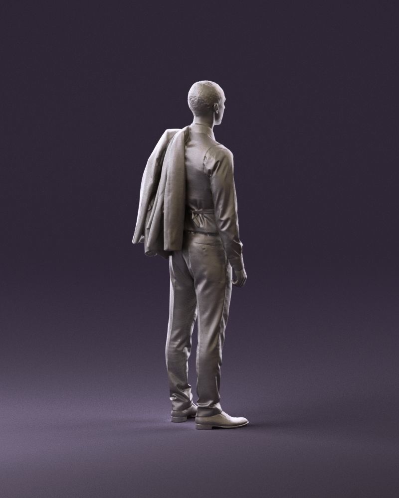 001055 man in gray three piece suit 3D Print Ready 3D print model_5