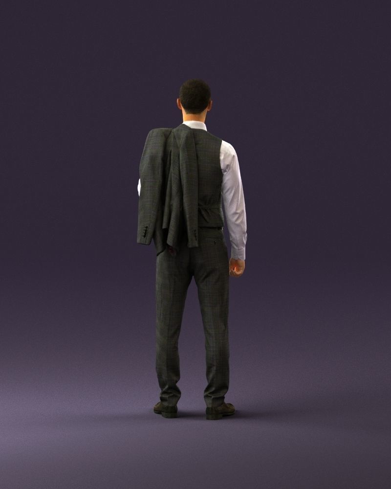001055 man in gray three piece suit 3D Print Ready 3D print model_12