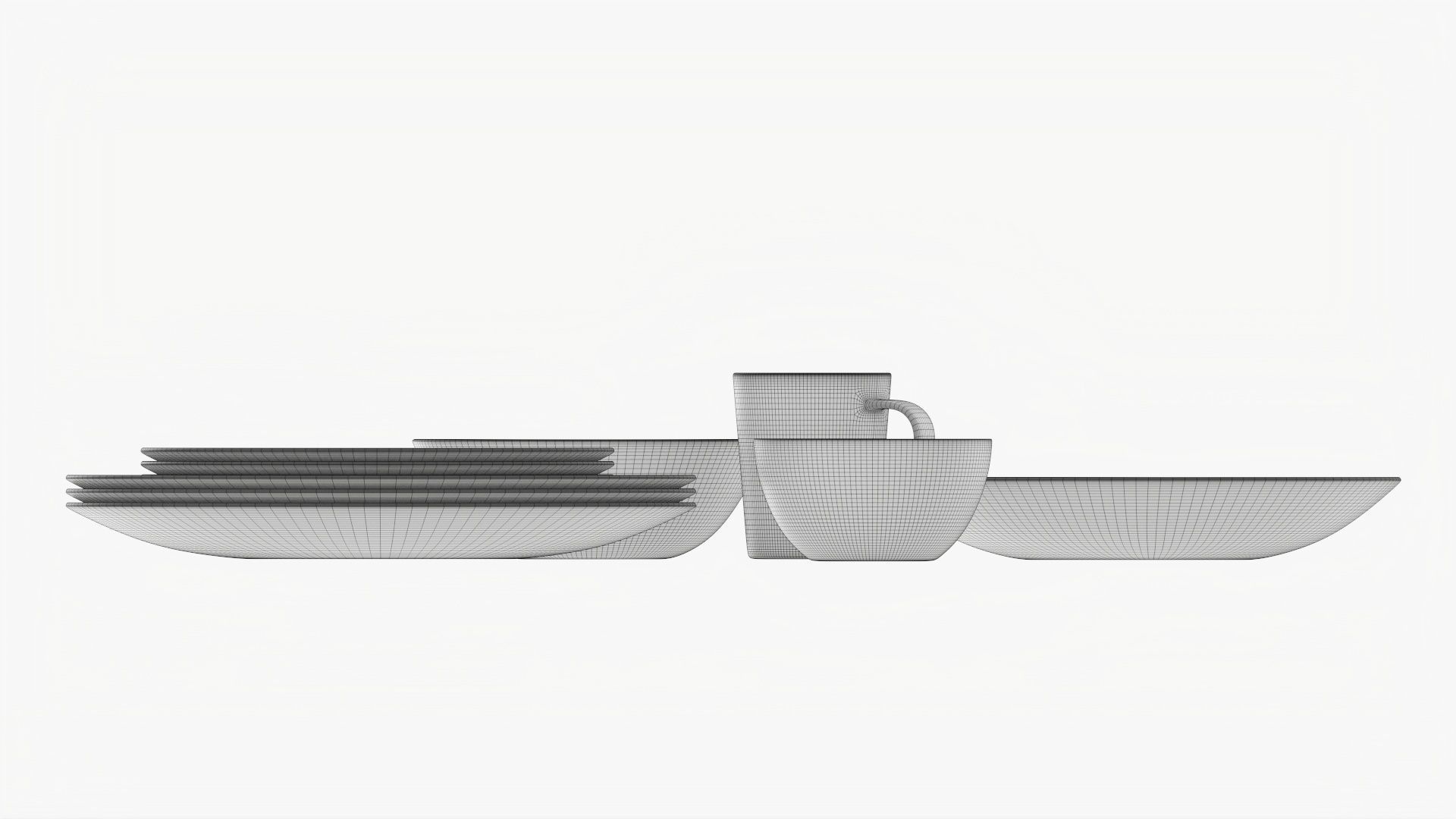 Dinnerware oval set 3D model_9